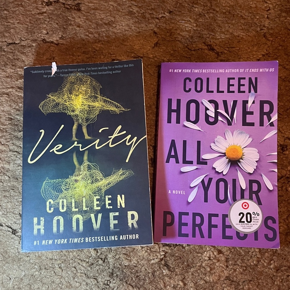 Paperback Novels Set of 2 Colleen Hoover VERITY and ALL YOUR PERFECTS Books